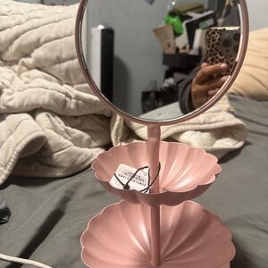 Pink Two-Tier Vanity Mirror